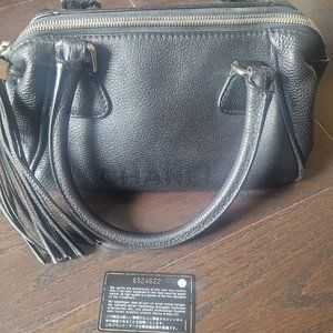 Chanel Lax Tassel Pebbled Bowler Shoulder Tote Bag